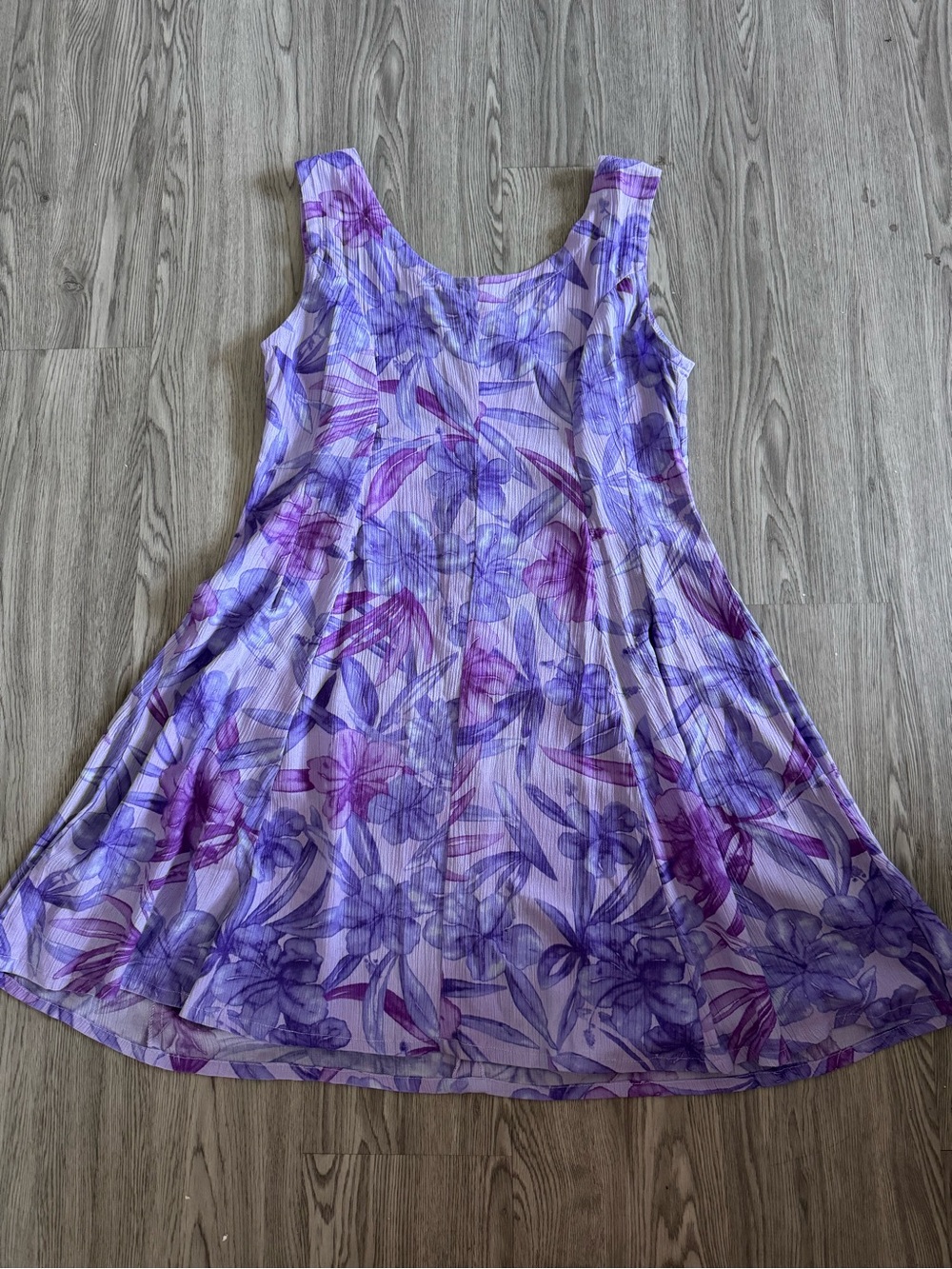 Serendipity Maui Purple Floral Crinkle Dress – Size Medium